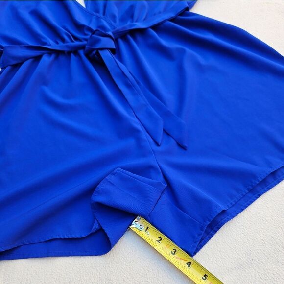 Shein Curve Royal Blue Deep V-Neck Short Sleeve Romper Size 1XL - Picture 7 of 12